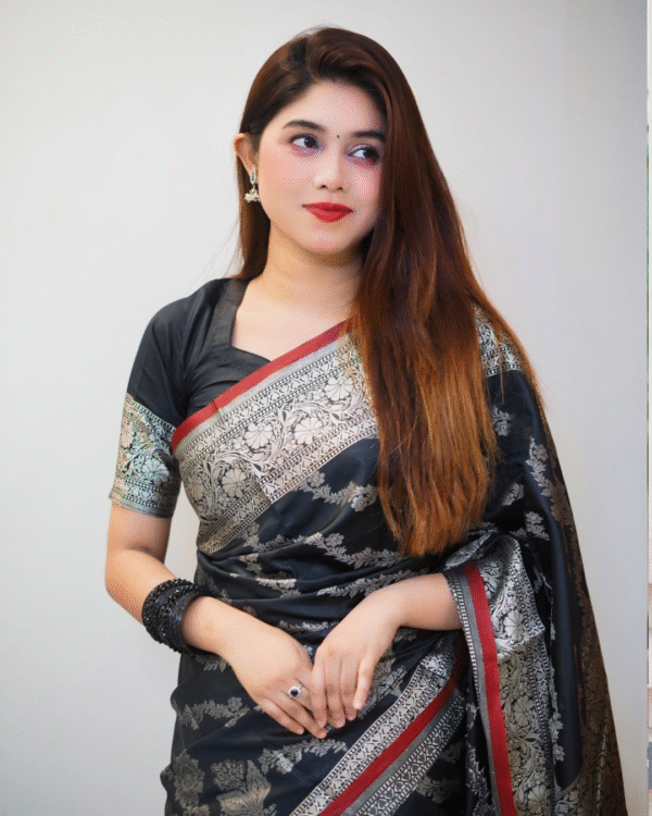 আলাদা ব্লাউজ পিস সহ জামদানি শাড়ী-N101