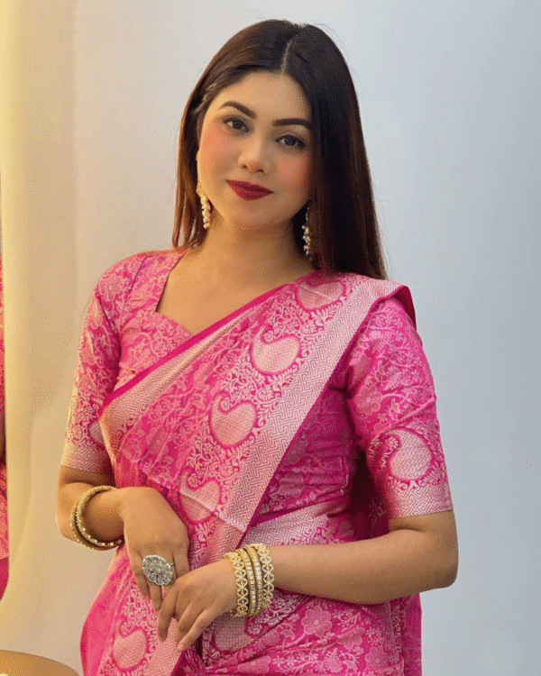 আলাদা ব্লাউজ পিস সহ কাঞ্চিপুরম শাড়ি-N301