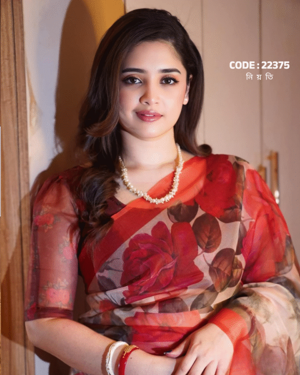 আলাদা ব্লাউজ পিস সহ চান্দুরি সিল্ক শাড়ি-S102