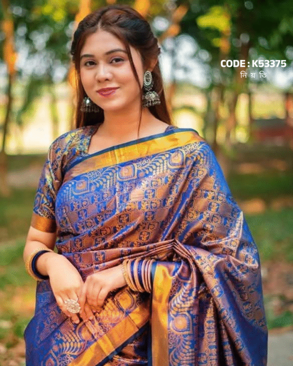 আলাদা ব্লাউজ পিস সহ কাঞ্চিপুরম শাড়ী-N535